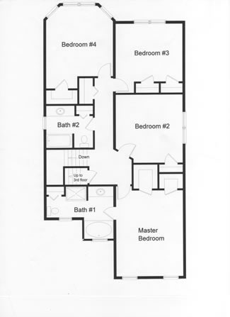 4 bedrooms, 2 full baths on the second floor of this well designed modular home